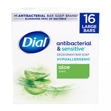 Dial Bar Soap, Antibacterial & Sensitive, Aloe Scent, 16 pk./4 oz.