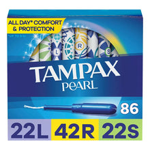 Tampax Pearl Tampons Multipack, with LeakGuard Braid, Light/Regular/Super Absorbency, Unscented, 86 ct.