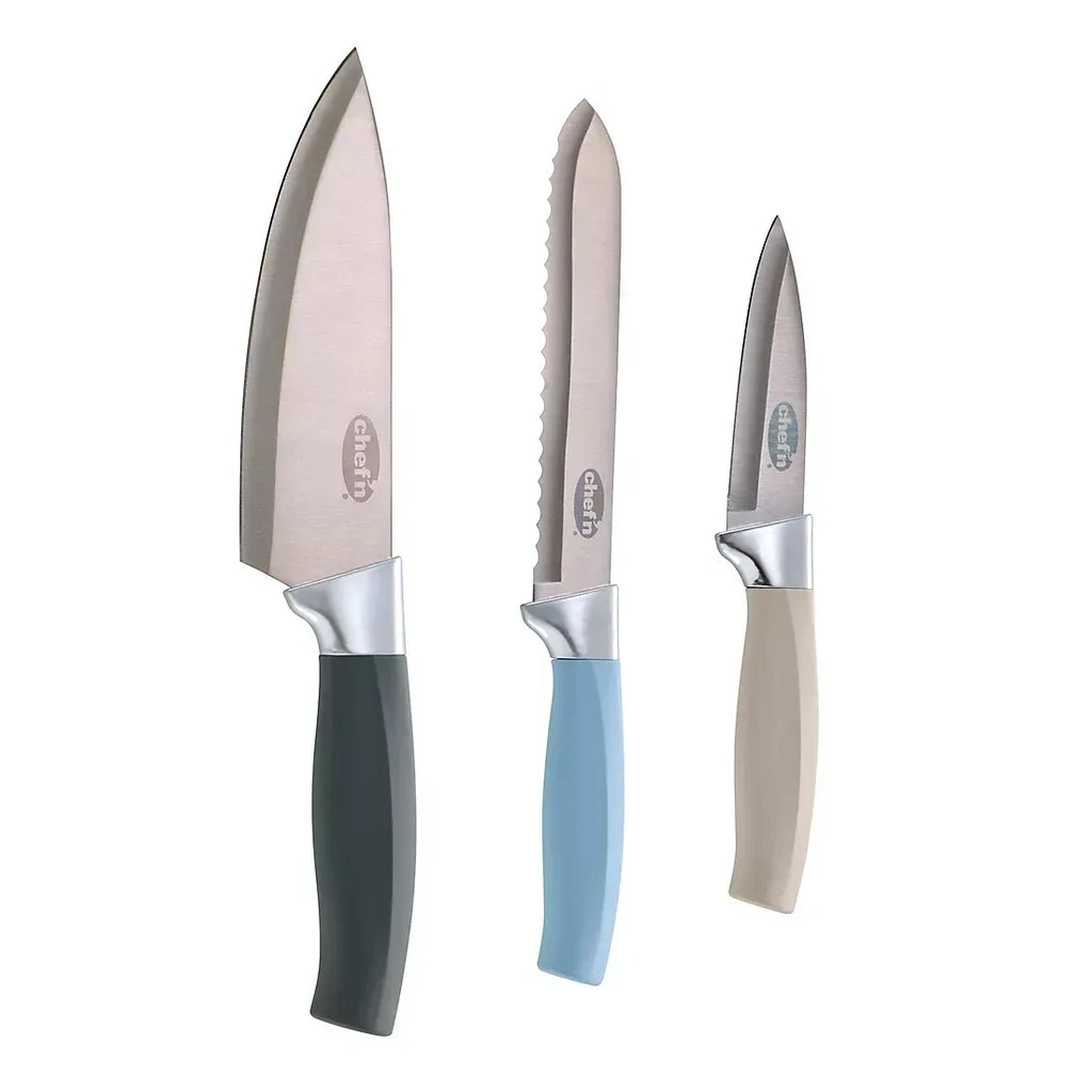 Chef'n 3-Pc. Soft Handle Chef Knife Set– Brands For Less USA