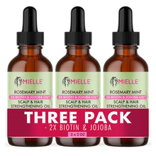 Mielle Rosemary Mint Scalp & Hair Strengthening Oil, 3 pk./2 fl. oz.