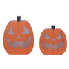 Berkley Jensen LED Pumpkins with Jack-O-Lantern faces and Halloween Themed Scenes, Set of 2
