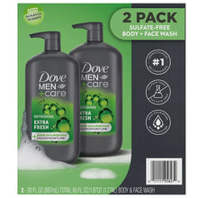 Dove Men+Care, Body + Face Wash, Refreshing Extra Fresh, 2 pk./30 fl. oz.