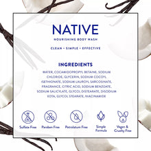 Gel de ducha nutritivo Native Coco y Vainilla, paquete de 2/36 oz.