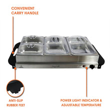 MegaChef Buffet Server & Food Warmer with Removable Sectional Trays