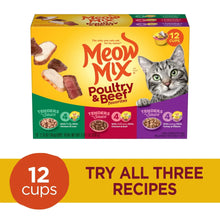 Meow Mix Tender Favorites Poultry & Beef Variety Pack, Wet Cat Food, 2.75 oz Cup