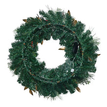 Berkley Jensen 28" Red Magnolia Wreath with LED Lights
