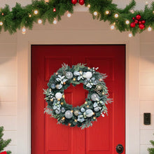 Berkley Jensen 28" Red Magnolia Wreath with LED Lights