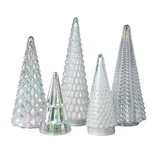 Berkley Jensen 5-Pc. Glass Christmas Trees Set with LED Lights