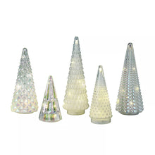 Berkley Jensen 5-Pc. Glass Christmas Trees Set with LED Lights
