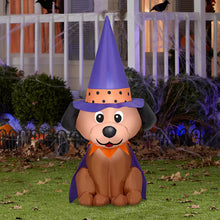 Gemmy Halloween Inflatable Dog in Witch Hat