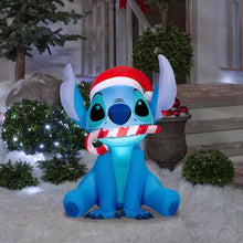 Disney Christmas 3' Inflatable Stitch in Santa Hat