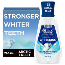 Crest 3D White Strength Whitening Mouthwash, Mouth Rinse, Strengthens Enamel, Wintermint, 2 pk./946ml