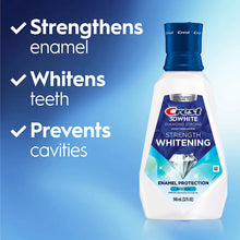 Crest 3D White Strength Whitening Mouthwash, Mouth Rinse, Strengthens Enamel, Wintermint, 2 pk./946ml