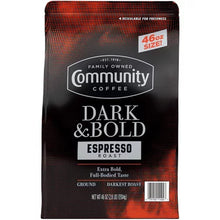 Community Coffee Espresso Roast Ground Coffee, Dark and Bold (46 Oz.)