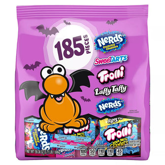 Nerds Gummy Clusters, Trolli, Sweetarts & More Halloween Variety, 185 ct.
