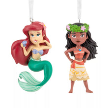 Hallmark Disney Princess Ariel and Moana, Set of 2 Ornaments