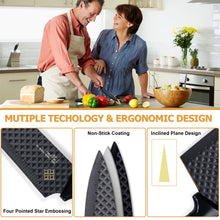 Joyfair Kitchen Knife Set, 7 Pcs Stainless Steel White Knives Block Set for Chef, Super Sharp Professional Knife Set with Universal Knife Block for Home Restaurant, Non-Stick & Anti-Rust