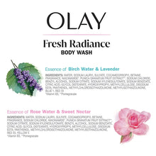 Olay Fresh Radiance Body Wash, Essence of Birch Water & Lavender, Rose Water & Sweet Nectar, 35 fl. oz.