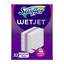 Almohadillas de limpieza para mopa de pisos de madera y multisuperficie Swiffer WetJet, paquete de 32 unidades.