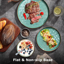 Onader Dinnerware Sets for 6, 18-Piece Plates and Bowls Set, Stoneware Dish Set for Kitchen, Ceramic Dinnerware for Home Restaurant, Chip and Scratch Resistant, Microwave and Dishwash, Reactive Green - Brands For Less USA