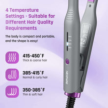 NEXPURE 1/2" Flat Iron Hair Straightener & Curler, 2 in 1 Ceramic Mini Straightener, Travel Iron, 30s Fast Heat Up, Purple