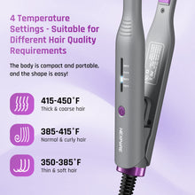 NEXPURE 1/2" Flat Iron Hair Straightener & Curler, 2 in 1 Ceramic Mini Straightener, Travel Iron, 30s Fast Heat Up, Purple