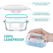 16 Pcs Glass Food Storage Containers , Meal Prep , Airtight Bento Boxes with Leak Proof Locking Lids, Microwave/Oven/Freezer/Dishwasher Safe, BPA Free