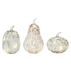 Berkley Jensen Marble Glass Pumpkin with LED Light, 3 Pc.