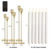 Lumipur Premium Wax LED Taper Candle Set with Brass Holders & Wireless Remote