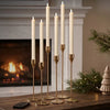 Lumipur Premium Wax LED Taper Candle Set with Brass Holders & Wireless Remote
