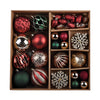 Christmas Balls Ornaments Set- Red, Green, 60 Pc.