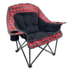 Black Sierra Equipment Heated Comfort Cloud Chair - Red Buffalo Check and Black Fleece (Heated Seat and Back)