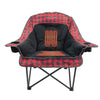 Black Sierra Equipment Heated Comfort Cloud Chair - Red Buffalo Check and Black Fleece (Heated Seat and Back)