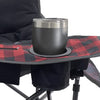 Black Sierra Equipment Heated Comfort Cloud Chair - Red Buffalo Check and Black Fleece (Heated Seat and Back)