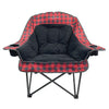 Black Sierra Equipment Heated Comfort Cloud Chair - Red Buffalo Check and Black Fleece (Heated Seat and Back)