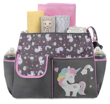 Baby Boom Happy Unicorn Duffle Unisex Diaper Bag - Gray Print, Infant, Toddler