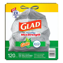 Glad ForceFlex MaxStrength Tall Kitchen Trash Bags - Gain Original with Febreze Freshness, 120 ct./13 gal.