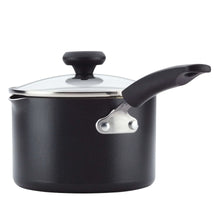 Farberware Easy Clean 3 Quart Nonstick Straining Sauce Pan with Pouring Spout and Lid, Dishwasher Safe, Black - Brands For Less USA