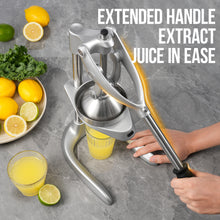 Sopito Manual Juicer Press, Effortless Cast Iron Juicer Professional Safety Stainless Steel Hand Press Juicer for Fresh Lemon, Lime, Orange & Pomegranate,Easy to Clean with Brusher