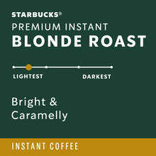 Starbucks Premium Instant Coffee, Starbucks Blonde Roast Coffee, Arabica Beans, 3.17 oz