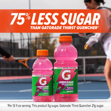 Gatorade Lower Sugar, No Artificials Fruit Punch Flavored Electrolyte Sports Drink, 12 fl oz Bottle, (12 pack), 75% Less Sugar, Hydration