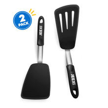 Jeexi Silicone Spatula Set, 2 Flexible Turners for Non-Stick Cookware, Heat Resistant Kitchen Spatulas Pack, Cooking, Frying and Flipping Utensils Non Scratch or Melting Flippers - Brands For Less USA