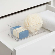 Mainstays Large Clear Plastic Organizer Bin for Bathroom