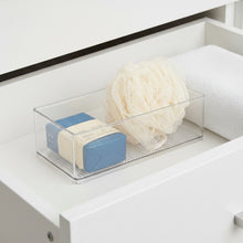 Mainstays Large Clear Plastic Organizer Bin for Bathroom