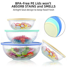 Glass Mixing Bowls Set, AOKIWO 11 Packs 3 Size Glass Nesting Mixing Bowl with BPA-Free Lids & Baking Tools, Kitchen Storage Bowls for Prep, Baking, Serving