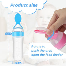 3 Pack Baby Food Feeder, 3 Oz Silicone Baby Feeder, 3 Colors Food Dispensing Spoon, Squeeze Spoon for Boys Girl Kids Toddlers
