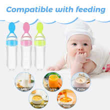 3 Pack Baby Food Feeder, 3 Oz Silicone Baby Feeder, 3 Colors Food Dispensing Spoon, Squeeze Spoon for Boys Girl Kids Toddlers