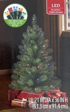 Árbol de Navidad artificial Winston Pine de 90 cm (3 pies) con luces LED multicolor, de Holiday Time 