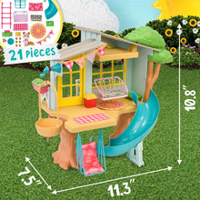 Honey Bee Acres 10in Treetop Hideaway Dollhouse with Miniature Figure, 21 Pieces, Children Ages 3+