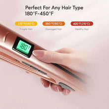 KIPOZI Nano Negative Ion Flat Iron, Anti-Static Hair Straightener with 1 inch Floating Titanium Plates, Champagne Gold